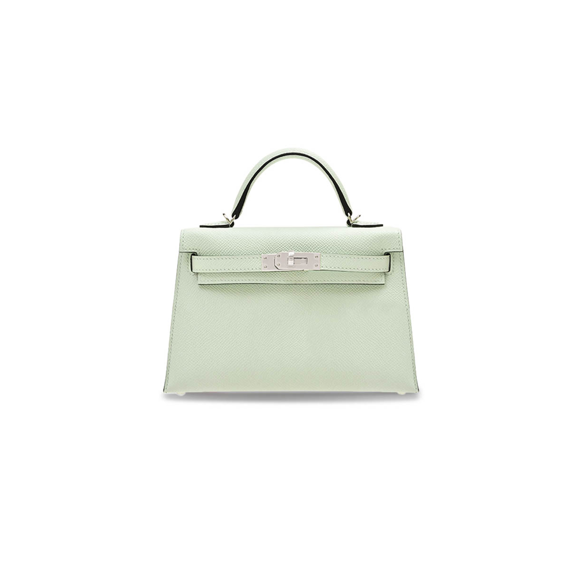HERMÈS MASTER MINI KELLY II EPSOM BUBBLE GREEN SILVER BUCKLE (19*12*5.5cm)